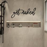 Get Naked Letter Pattern Wall Sign, 1 Count Metal-wall Art Decor, Vintage Metal-hanging Sign, Wall Decor for Home Bedroom Bat...