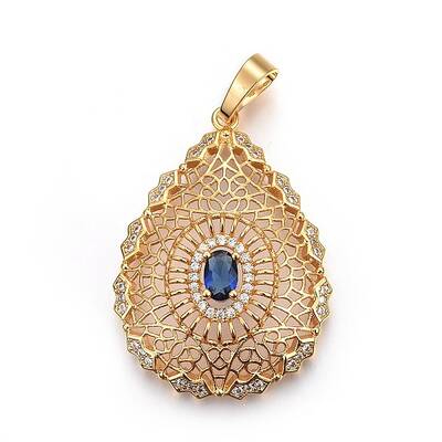 Brass Micro Pave Cubic Zirconia Pendants