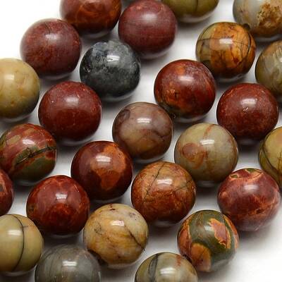 Round Natural Picasso Beads Strands