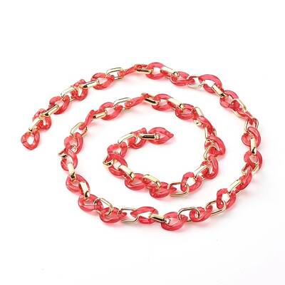 Handmade Opaque Spray Painted Acrylic & CCB Plastic Chain