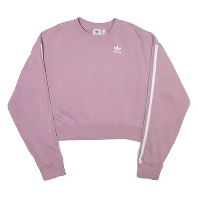ADIDAS ORIGINALS Cropped Womens Sweatshirt Pink UK 4