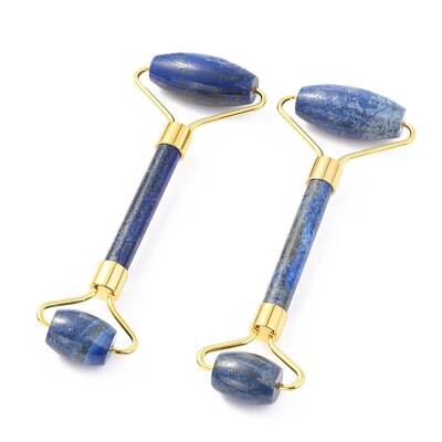 Natural Lapis Lazuli Brass Face Massager