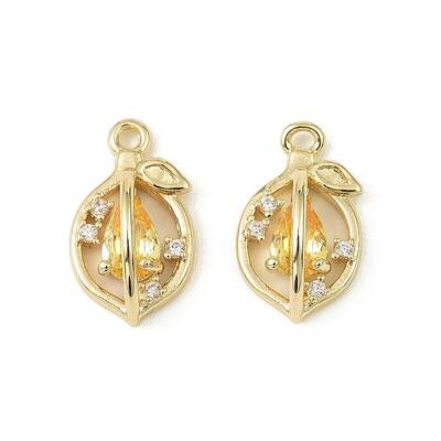 Brass Micro Pave Cubic Zirconia Pendants