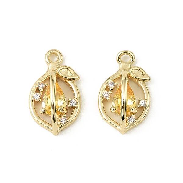 Brass Micro Pave Cubic Zirconia Pendants