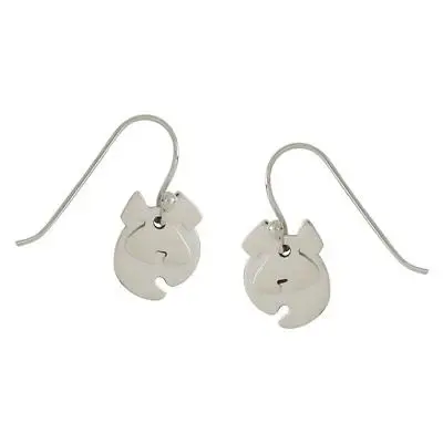 Fluffy Dog Sterling Silver Earrings