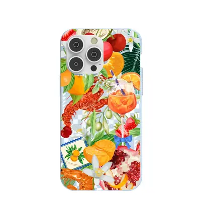 Powder Blue Mediterranean Summers iPhone 14 Pro Max Case