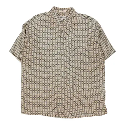 Campia Floral Patterned Shirt - XL Beige Viscose