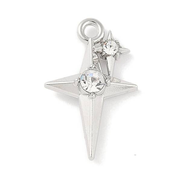 Rack Plating Alloy Crystal Rhinestone Pendants