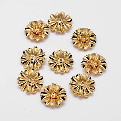 Flower Brass Bead Caps