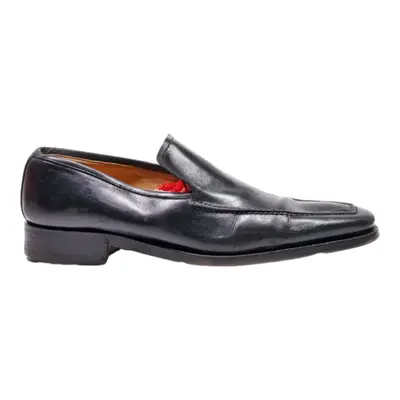LIDFORT Loafer Shoes Black Leather Mens UK 8
