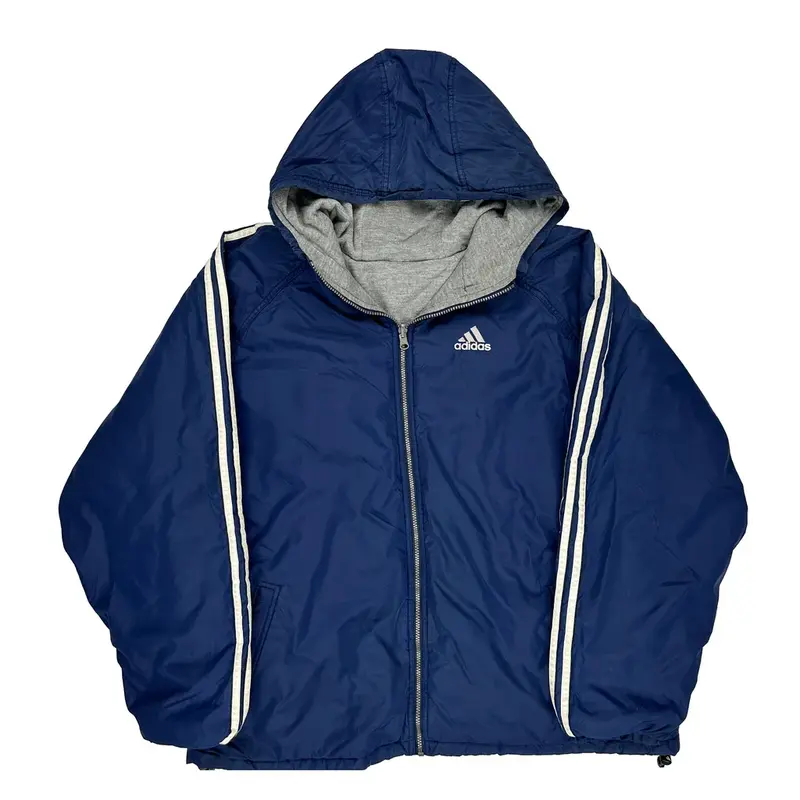 Athletic Adidas Reversible Jacket - XL Blue Nylon | Size: x-large