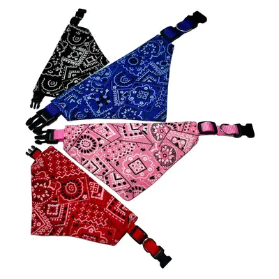 Adjustable Pet Bandana with Decorative Collar, Soft Polyester Material, Multi-Color Options, Comfortable Design for Small Dog...