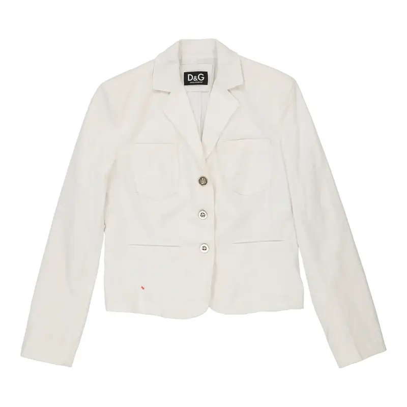 Dolce & Gabbana Blazer - Medium White Cotton | Size: medium