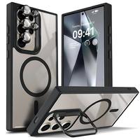 Metal Lens Kickstand Case for Samsung Galaxy S25 S24 Ultra Plus S23 Ultra, compatible with Magnetic MagSafe Charging, with Ca...