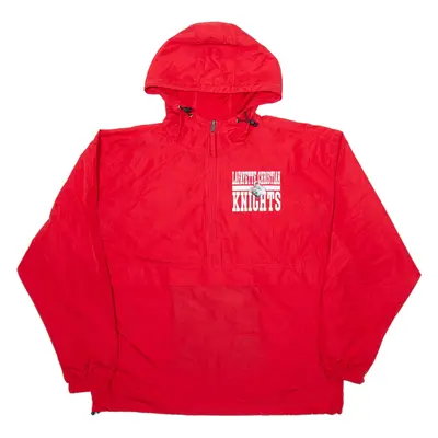 CHAMPION Lafayette Christian Knights Mens Anorak Jacket Red USA Hooded L