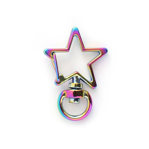 Rainbow Color Zinc Alloy Swivel Lobster Clasps