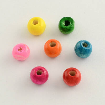 Dyed Natural Wood Beads