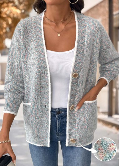 Modlily Multi Color Tummy Coverage Long Sleeve Cardigan - L
