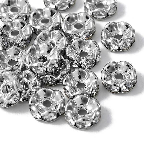Brass Rhinestone Spacer Beads