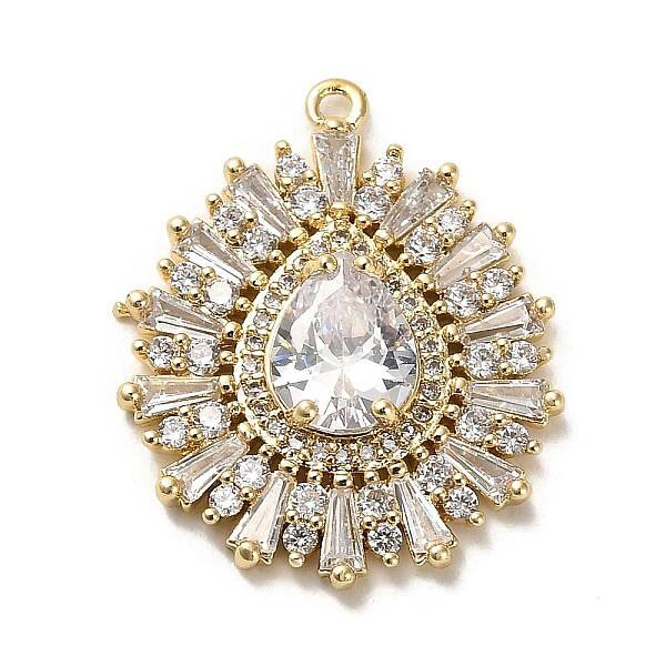 Brass Micro Pave Cubic Zirconia Pendants