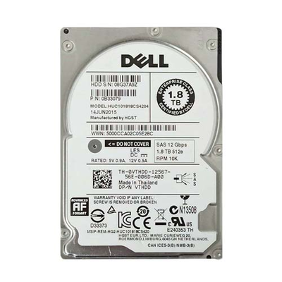 0VTHDD Dell 1.8TB 12Gb/s SAS 10000 2.5-inch 64MB Hard Drive