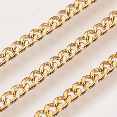 Ion Plating(IP) Handmade 304 Stainless Steel Curb Chains