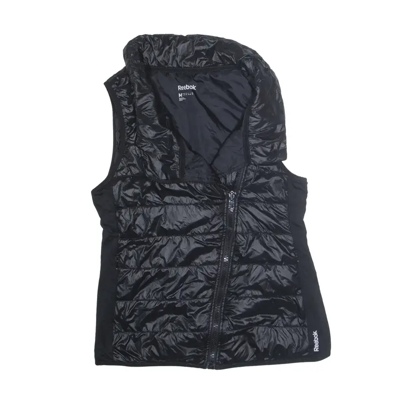 REEBOK Puffer Gilet Black Nylon Womens M