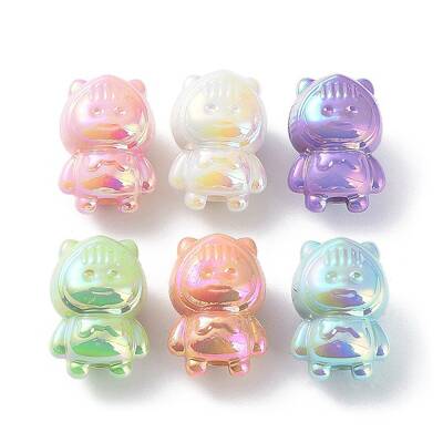 UV Plating Rainbow Iridescent Acrylic European Beads