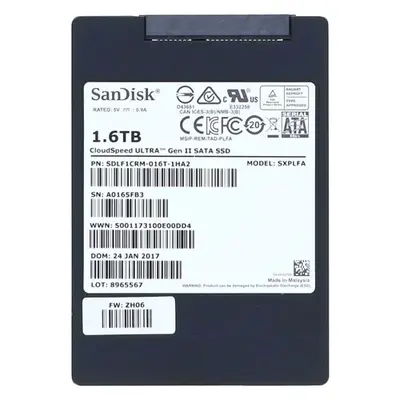 SDLF1CRM-016T-1HA2 SanDisk CloudSpeed Ultra 1.6TB Multi-Level Cell SATA 6Gb/s 2.5-Inch Solid State Drive