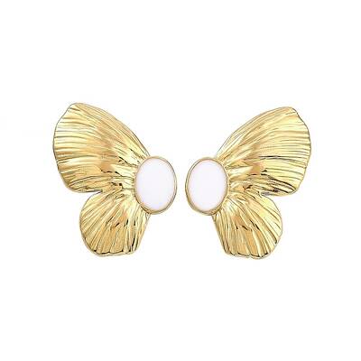 304 Stainless Steel Butterfly Stud Earrings with Enamel