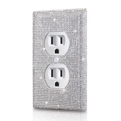 Switch Protective Cover, Rhinestone Decor Socket Cover, Decorative Wall Panel Light Switch Cover, Electrical Sockets & Access...