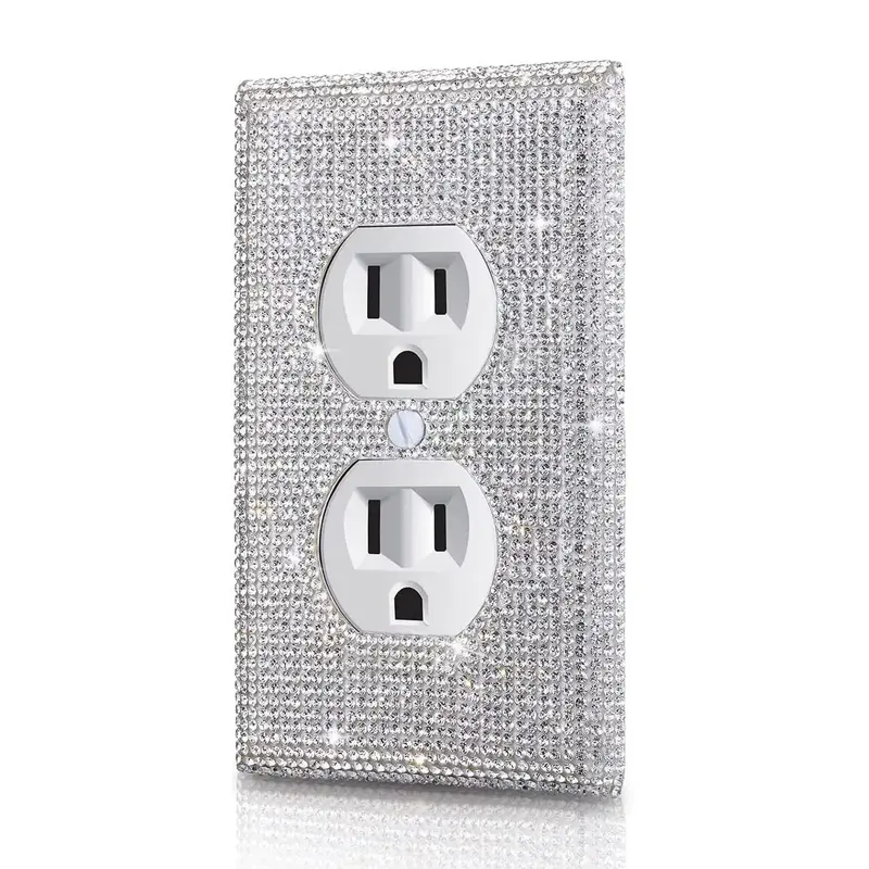 Switch Protective Cover, Rhinestone Decor Socket Cover, Decorative Wall Panel Light Switch Cover, Electrical Sockets & Access...