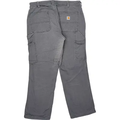 Carhartt Original Fit Cargo Trousers - 34W 27L - Grey Cotton Elastane