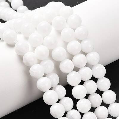 Natural White Jade Beads Strands
