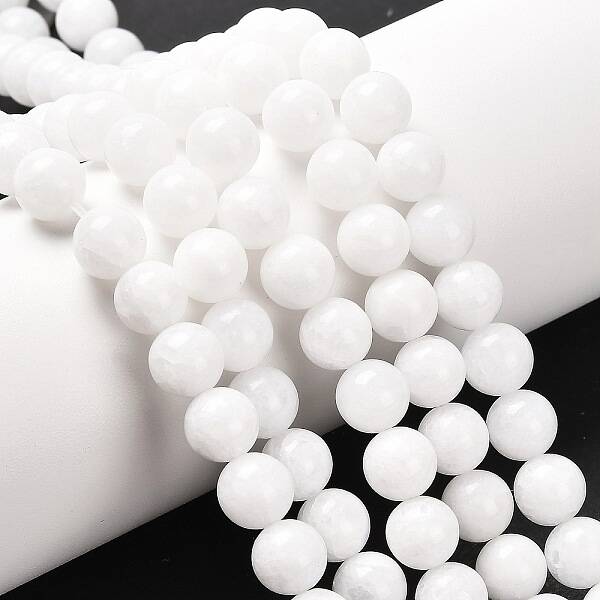 Natural White Jade Beads Strands