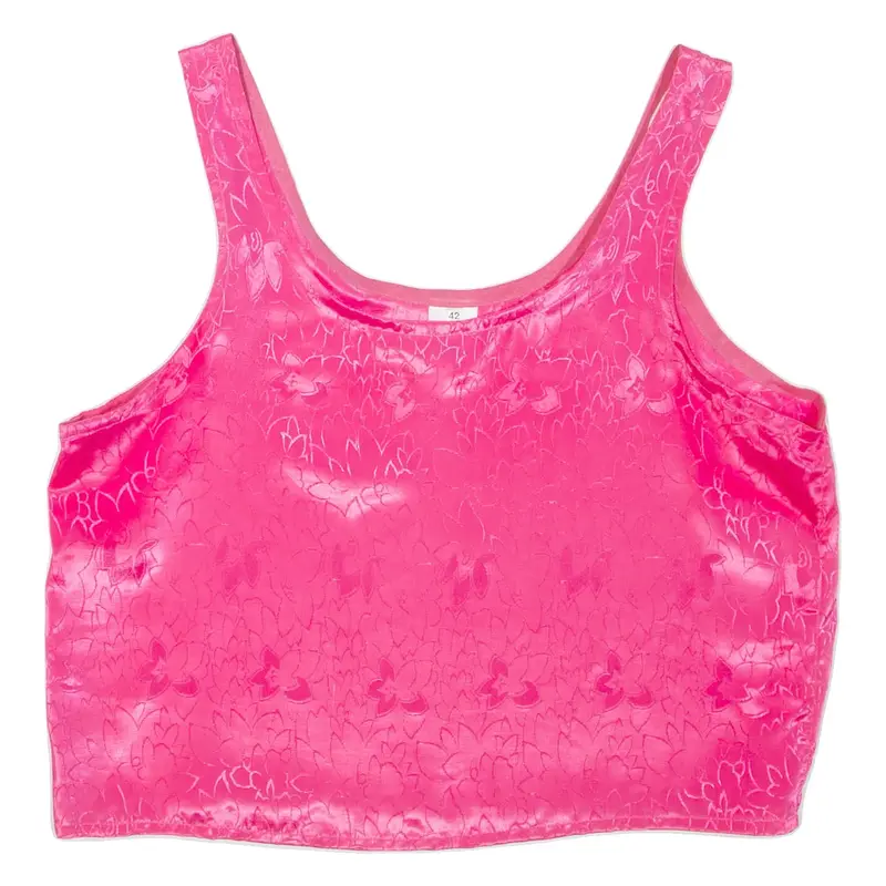 C&A Womens Printed Vest Pink Sleeveless Floral L