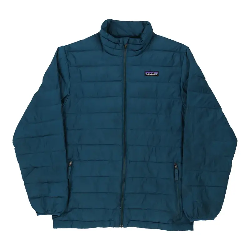 Age 12-13 Patagonia Puffer - Large Teal Polyester