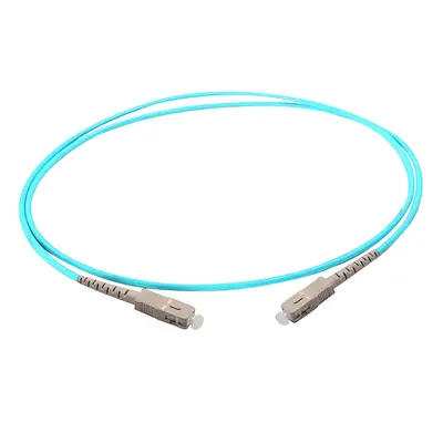 46454 Monoprice MM OM3 Fiber Optic Cable SC-SC UL 3mm 50/125 OFNR Simplex Aqua 3m