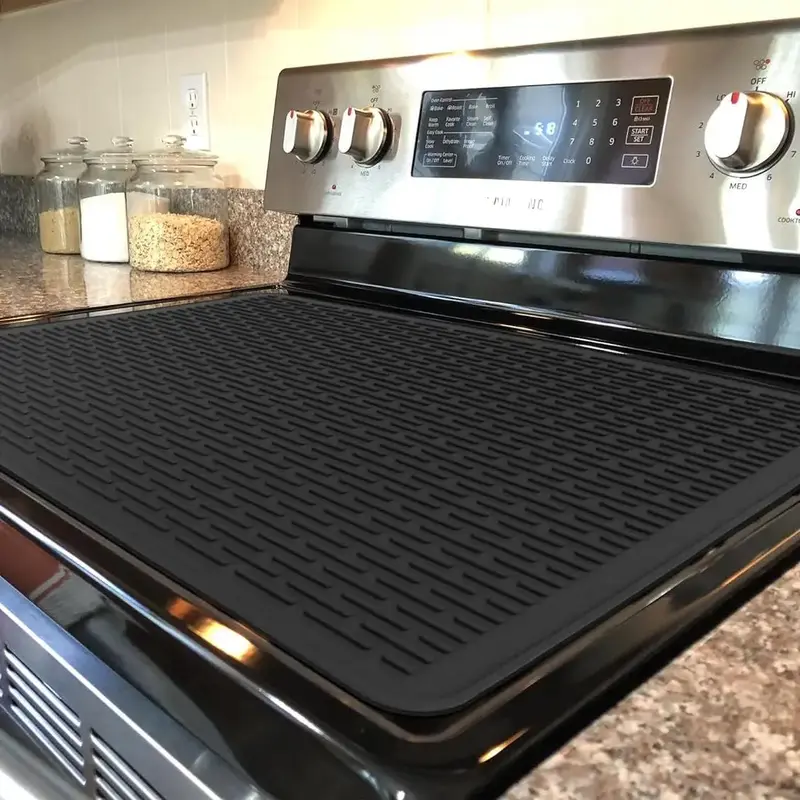 Silicone Stove Cover, 1 Count Non-slip Heat-resistant Countertop Protector, Multi-purpose Drying Mat for Kitchen and Restaura...