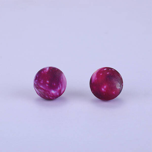 Printed Round Silicone Focal Beads