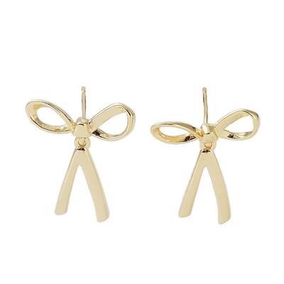 Rack Plating Bowknot Brass Stud Earrings for Women