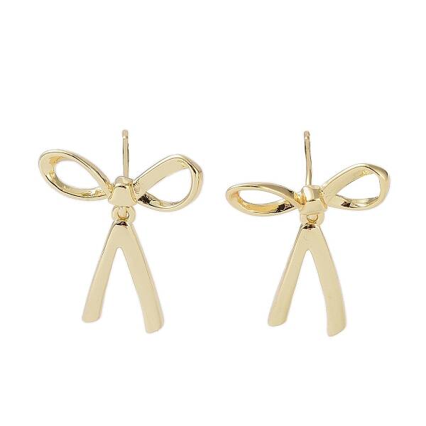 Rack Plating Bowknot Brass Stud Earrings for Women