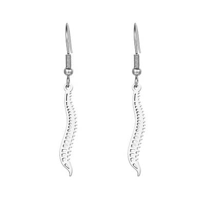 Non-Tarnish 304 Stainless Steel Spine Dangle Earrings