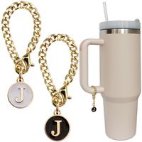Tumbler Cup Accessories, 2 Counts Cute Letter Charm, ID Letter Pattern Drinking Mug Hanging Decor without Tumbler, Summer for...
