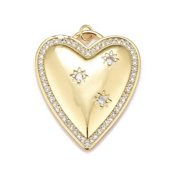 Brass Micro Pave Cubic Zirconia Pendants