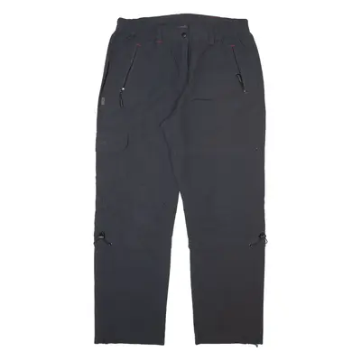 HS2H Detachable Legs Womens Trousers Grey Relaxed Straight W30 L28