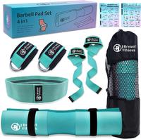 J Bryant Barbell Pad Set with 2 Ankle Straps for Cable Machines Hip Resistance Band Weight Lifting Straps Thick Cushion Hip-T...