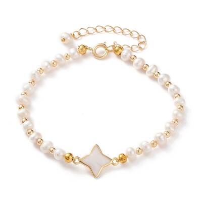 Natural White Shell Star Link Bracelets