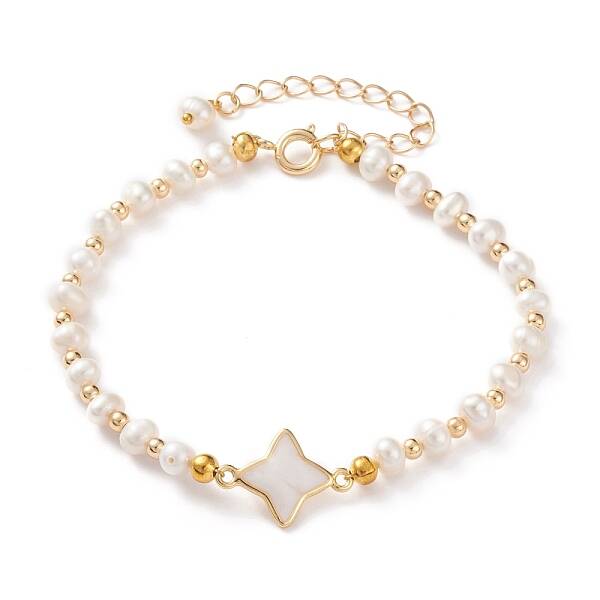 Natural White Shell Star Link Bracelets