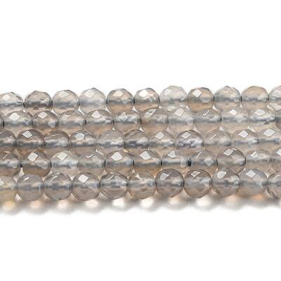Natural Grey Agate Beads Strands